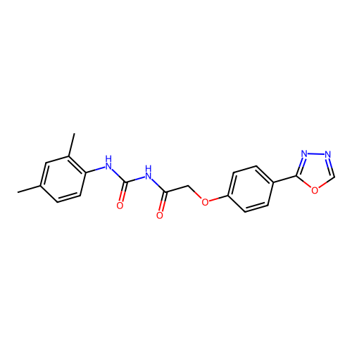 3-(2,4-Dimethylphenyl)-1-{2-[4-(1,3,4-oxadiazol-2-yl)phenoxy]acetyl}urea structure