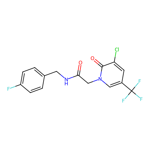 2-[3-chloro-2-oxo-5-(trifluoromethyl)-1,2-dihydropyridin-1-yl]-N-[(4-fluorophenyl)methyl]acetamide structure