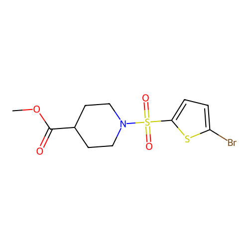 Methyl 1-(5-bromothiophen-2-yl)sulfonylpiperidine-4-carboxylate structure