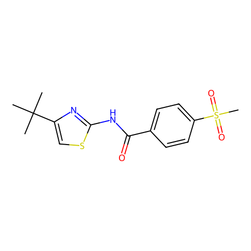 N-(4-(tert-butyl)thiazol-2-yl)-4-(methylsulfonyl)benzamide structure