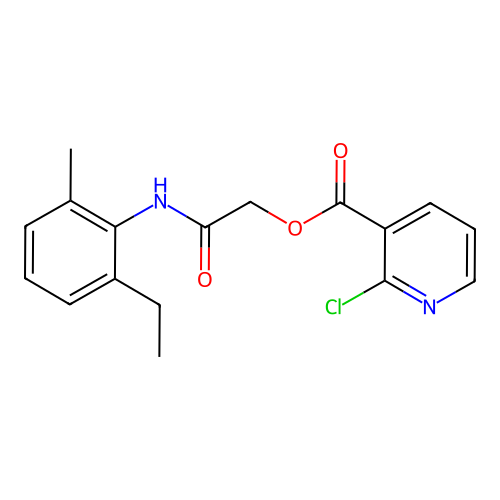 [2-(2-Ethyl-6-methylanilino)-2-oxoethyl] 2-chloropyridine-3-carboxylate structure