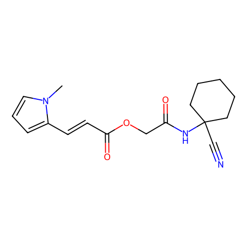 [(1-cyanocyclohexyl)carbamoyl]methyl 3-(1-methyl-1H-pyrrol-2-yl)prop-2-enoate structure