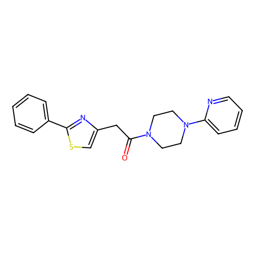 2-(2-Phenyl-1,3-thiazol-4-yl)-1-[4-(pyridin-2-yl)piperazin-1-yl]ethanone structure