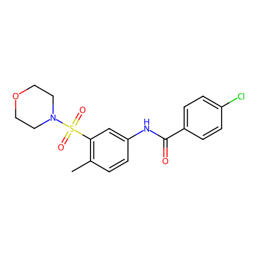 4-chloro-N-[4-methyl-3-(morpholine-4-sulfonyl)phenyl]benzamide structure
