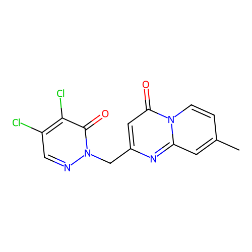 4,5-dichloro-2-({8-methyl-4-oxo-4H-pyrido[1,2-a]pyrimidin-2-yl}methyl)-2,3-dihydropyridazin-3-one structure