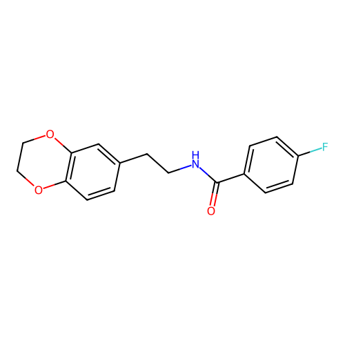 N-[2-(2,3-dihydro-1,4-benzodioxin-6-yl)ethyl]-4-fluorobenzamide structure