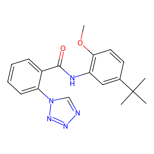 N-(5-tert-butyl-2-methoxyphenyl)-2-(tetrazol-1-yl)benzamide structure