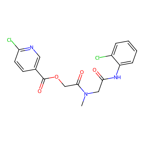 ({[(2-chlorophenyl)carbamoyl]methyl}(methyl)carbamoyl)methyl 6-chloropyridine-3-carboxylate structure