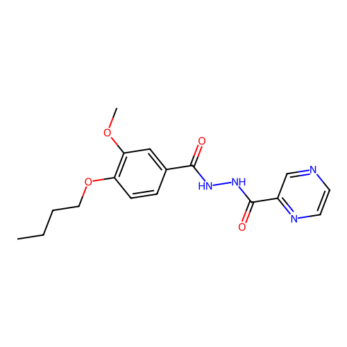 N'-(4-butoxy-3-methoxybenzoyl)pyrazine-2-carbohydrazide structure