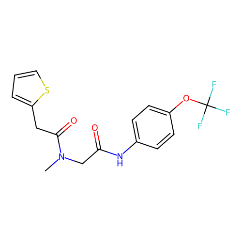 N-methyl-N-[2-oxo-2-[4-(trifluoromethoxy)anilino]ethyl]-2-thiophen-2-ylacetamide structure