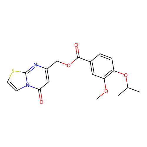 (5-oxo-[1,3]thiazolo[3,2-a]pyrimidin-7-yl)methyl 3-methoxy-4-propan-2-yloxybenzoate structure