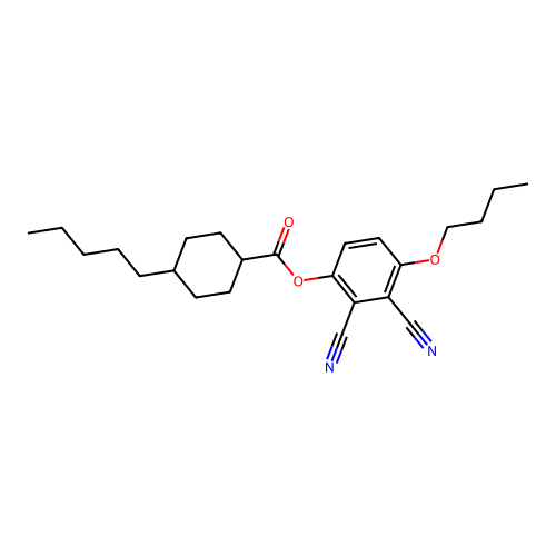 4-Butoxy-2,3-dicyanophenyl 4-pentylcyclohexanecarboxylate structure