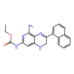Carbamic acid, (5-amino-1,2-dihydro-3-(1-naphthalenyl)pyrido(3,4-b)pyrazin-7-yl)-, ethyl ester structure