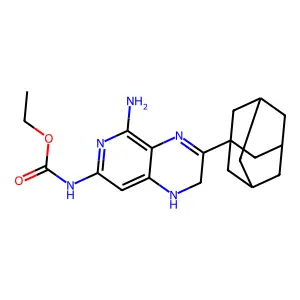 Ethyl (5-amino-1,2-dihydro-3-tricyclo(3.3.1(3.7))dec-1-ylpyrido(3,4-b)pyrazin-7-yl)carbamate structure
