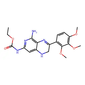 Ethyl (5-amino-1,2-dihydro-3-(2,3,4-trimethoxyphenyl)pyrido(3,4-b)pyrazin-7-yl)carbamate structure