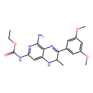 Ethyl (5-amino-3-(3,5-dimethoxyphenyl)-1,2-dihydro-2-methylpyrido(3,4-b)pyrazin-7-yl)carbamate structure