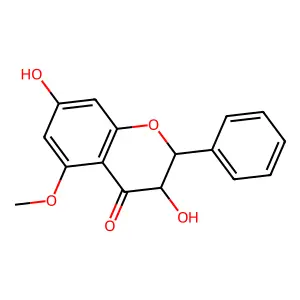 4H-1-Benzopyran-4-one, 2,3-dihydro-3,7-dihydroxy-5-methoxy-2-phenyl-, (2R,3R)- structure