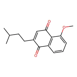 1,4-Naphthalenedione, 5-methoxy-2-(3-methylbutyl)- structure
