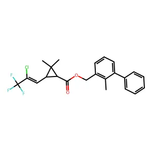 trans-(2-methyl-3-phenylphenyl)methyl (1R,3R)-3-(2-chloro-3,3,3-trifluoroprop-1-enyl)-2,2-dimethylcyclopropane-1-carboxylate structure