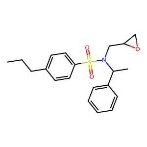 N-(oxiran-2-ylmethyl)-N-(1-phenylethyl)-4-propyl-benzenesulfonamide structure
