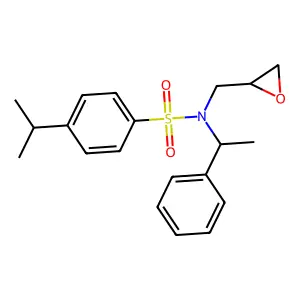 N-(oxiran-2-ylmethyl)-N-(1-phenylethyl)-4-propan-2-yl-benzenesulfonamide structure