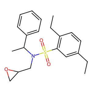 Benzenesulfonamide, 2,5-diethyl-N-(2-oxiranylmethyl)-N-(1-phenylethyl)- structure