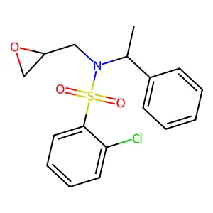 Benzenesulfonamide, 2-chloro-N-(2-oxiranylmethyl)-N-(1-phenylethyl)- structure