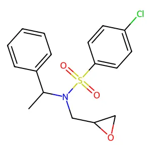Benzenesulfonamide, 4-chloro-N-(2-oxiranylmethyl)-N-(1-phenylethyl)- structure