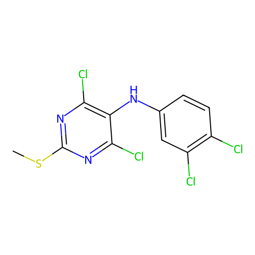 4,6-Dichloro-n-(3,4-dichlorophenyl)-2-(methylsulfanyl)pyrimidin-5-amine structure