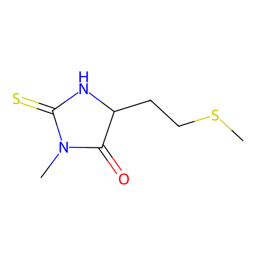 3-Methyl-5-(2-(methylsulfanyl)ethyl)-2-sulfanylideneimidazolidin-4-one structure