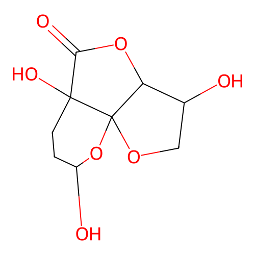 3,5a,8-Trihydroxyhexahydro-2H,5H-furo(3',2':2,3)furo(3,4-b)pyran-5-one structure