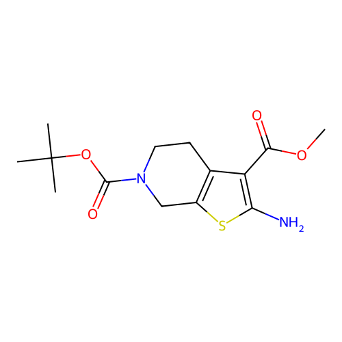 6-tert-butyl 3-methyl 2-amino-4,5-dihydrothieno[2,3-c]pyridine-3,6(7H)-dicarboxylate structure