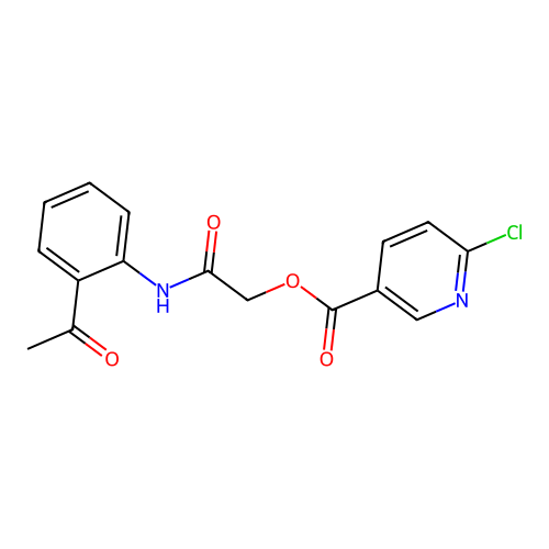 [2-(2-Acetylanilino)-2-oxoethyl] 6-chloropyridine-3-carboxylate structure