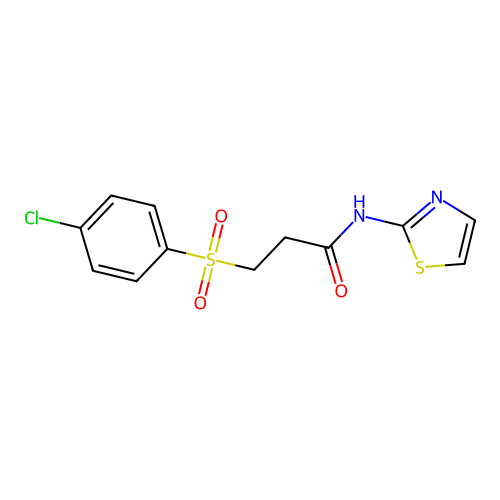 3-(4-chlorobenzenesulfonyl)-N-(1,3-thiazol-2-yl)propanamide structure