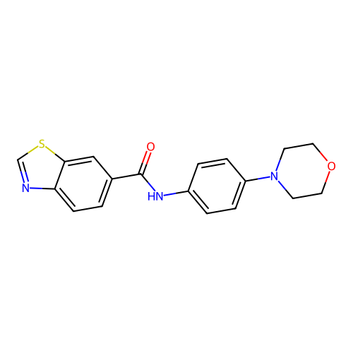 N-(4-morpholin-4-ylphenyl)-1,3-benzothiazole-6-carboxamide structure