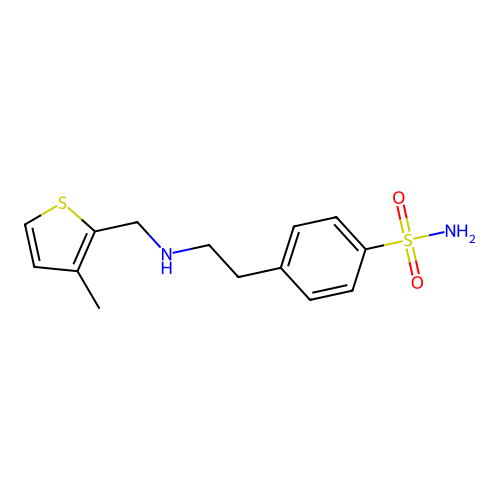 4-[2-[(3-Methylthiophen-2-yl)methylamino]ethyl]benzenesulfonamide structure