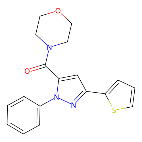 morpholino[1-phenyl-3-(2-thienyl)-1H-pyrazol-5-yl]methanone structure