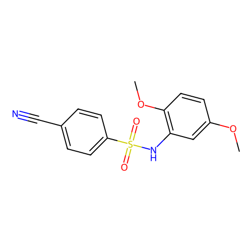 4-cyano-N-(2,5-dimethoxyphenyl)benzenesulfonamide structure