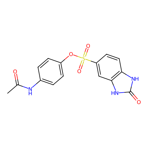 4-acetamidophenyl 2-oxo-2,3-dihydro-1H-1,3-benzodiazole-5-sulfonate structure