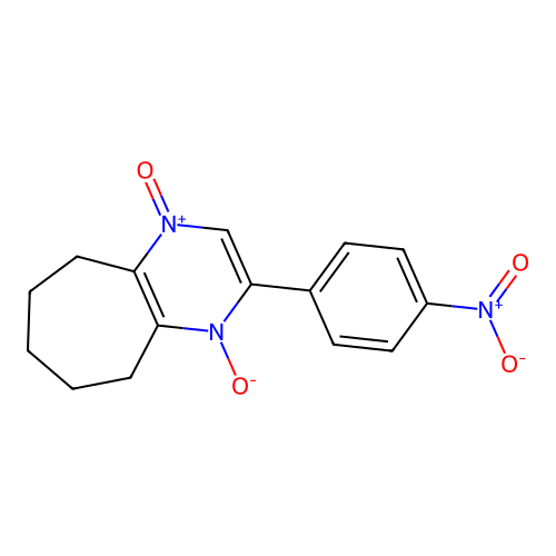 2-(4-nitrophenyl)-6,7,8,9-tetrahydro-5H-cyclohepta[b]pyrazine 1,4-dioxide structure