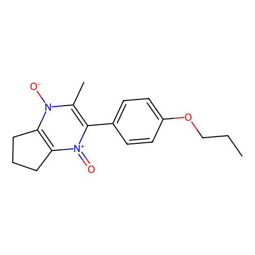 2-methyl-3-(4-propoxyphenyl)-6,7-dihydro-5H-cyclopenta[b]pyrazine 1,4-dioxide structure
