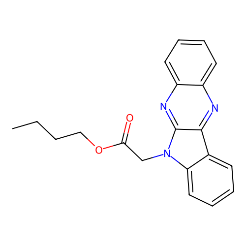 butyl 6H-indolo[2,3-b]quinoxalin-6-ylacetate structure