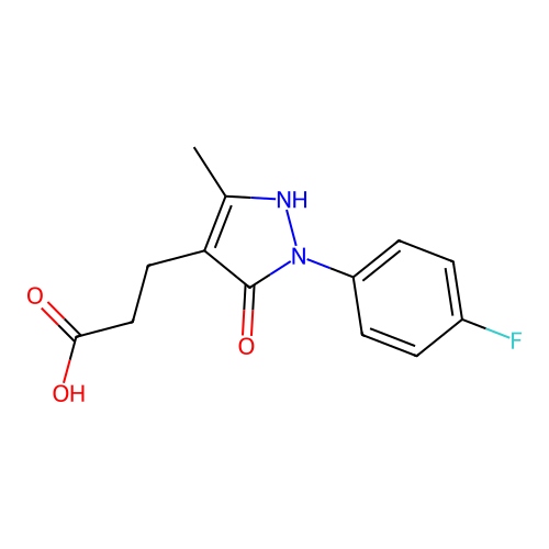 3-[2-(4-fluorophenyl)-5-methyl-3-oxo-2,3-dihydro-1H-pyrazol-4-yl]propanoic acid structure