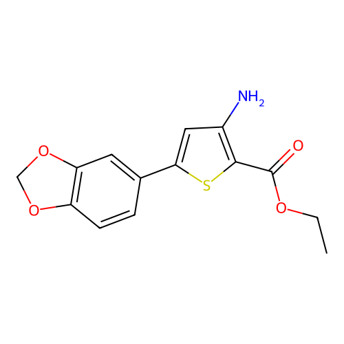 Ethyl 3-amino-5-(1,3-benzodioxol-5-yl)-2-thiophenecarboxylate structure