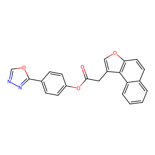 4-(1,3,4-Oxadiazol-2-YL)phenyl 2-{naphtho[2,1-B]furan-1-YL}acetate structure