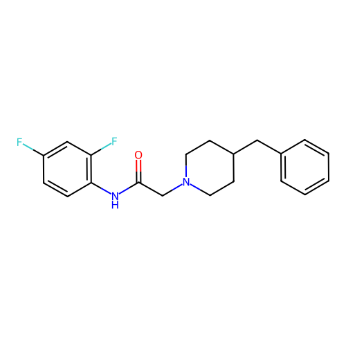 2-(4-benzylpiperidin-1-yl)-N-(2,4-difluorophenyl)acetamide structure