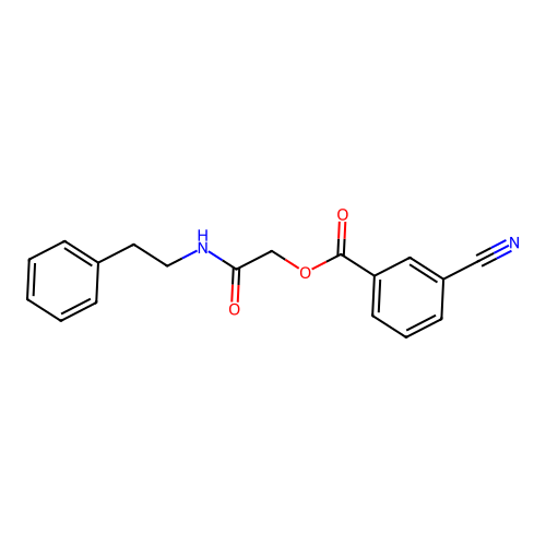 [(2-Phenylethyl)carbamoyl]methyl 3-cyanobenzoate structure
