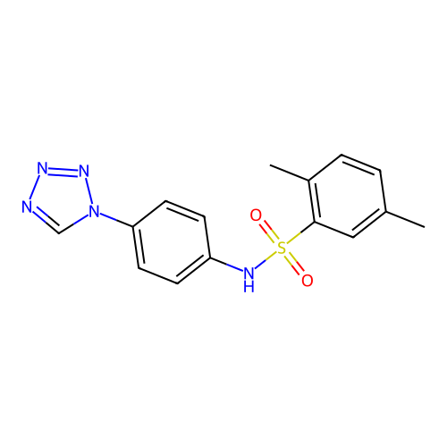 2,5-dimethyl-N-[4-(tetrazol-1-yl)phenyl]benzenesulfonamide structure