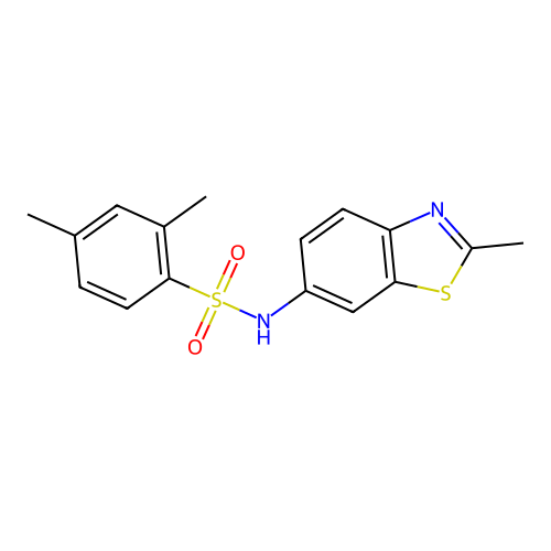 2,4-dimethyl-N-(2-methyl-1,3-benzothiazol-6-yl)benzenesulfonamide structure