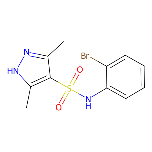 N-(2-bromophenyl)-3,5-dimethyl-1H-pyrazole-4-sulfonamide structure